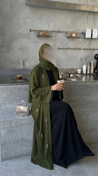 Abaya brodé - Verte