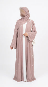 Abaya brodé - Rose