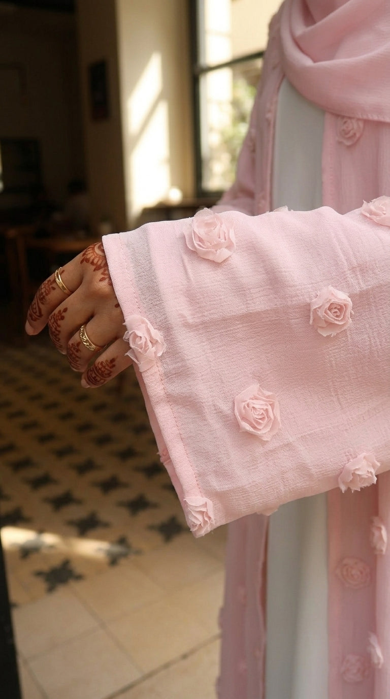 Abaya ouverte - Rose