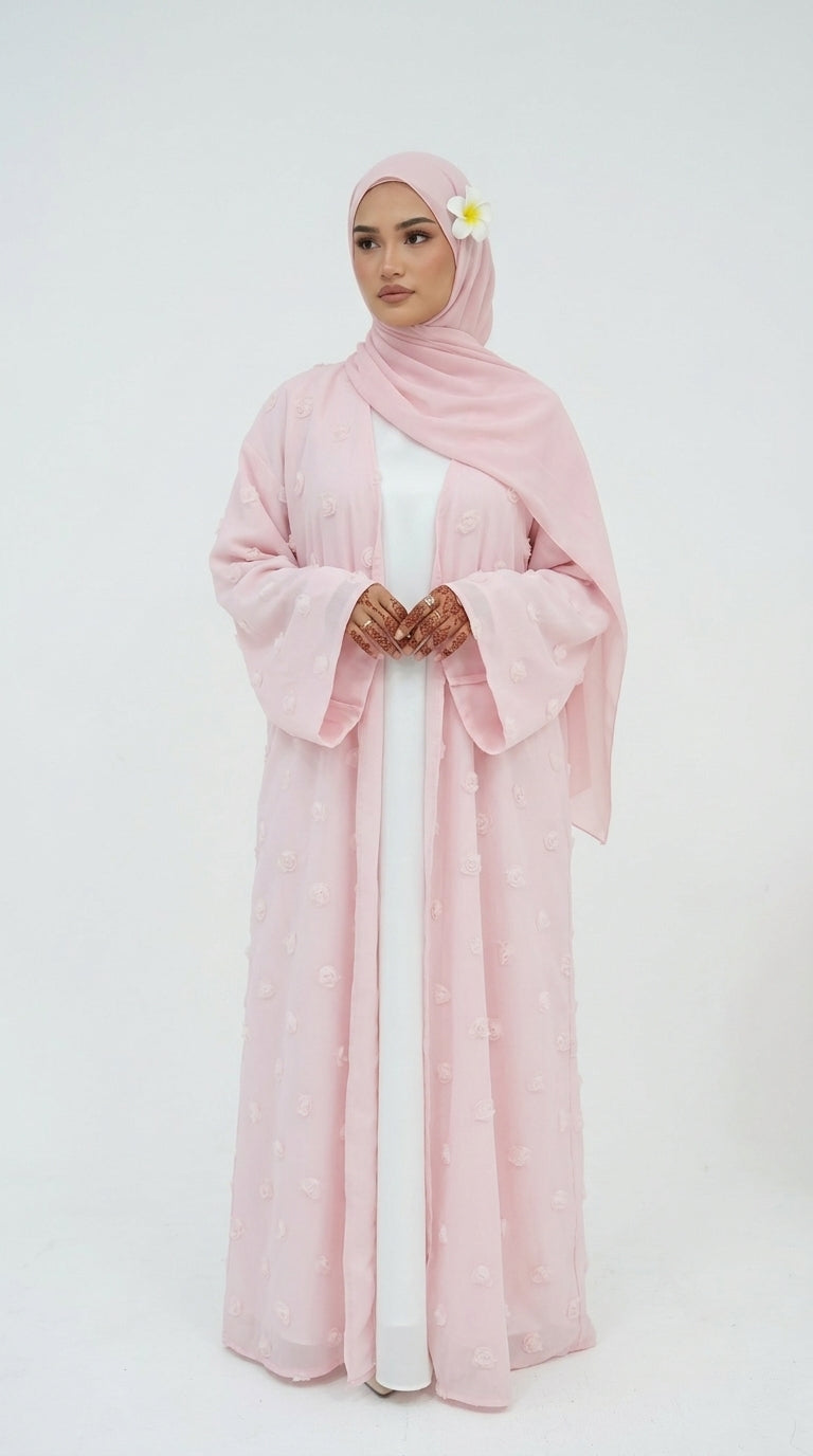 Abaya ouverte - Rose