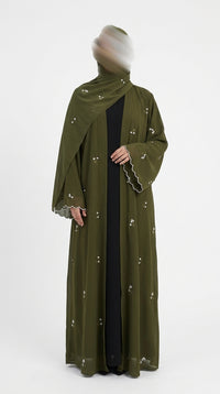 Abaya brodé - Verte